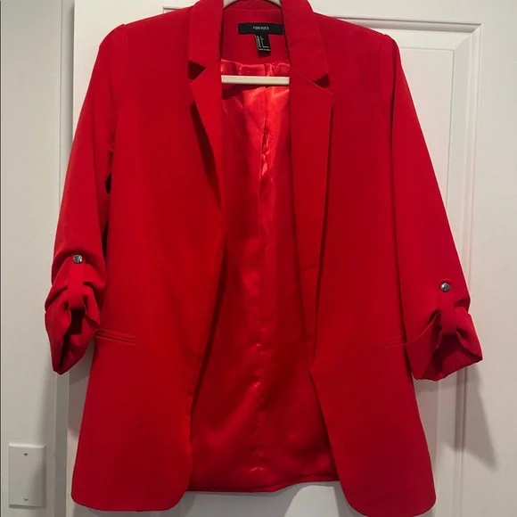 Forever 21 Bold Red Blazer - Picture 1 of 6